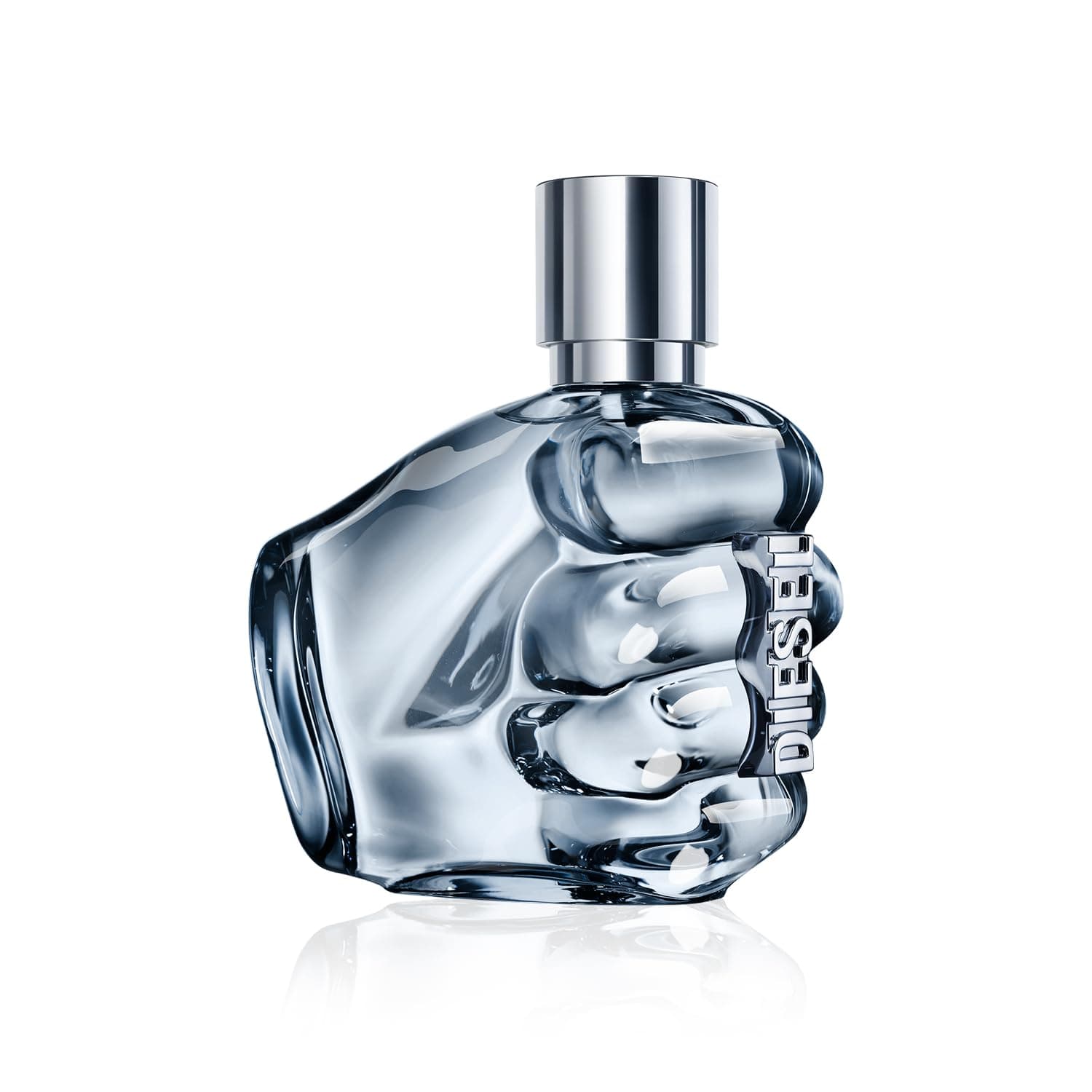 Diesel Only the Brave Eau de Toilette, Flakon in Form einer Faust aus hellblauem Glas