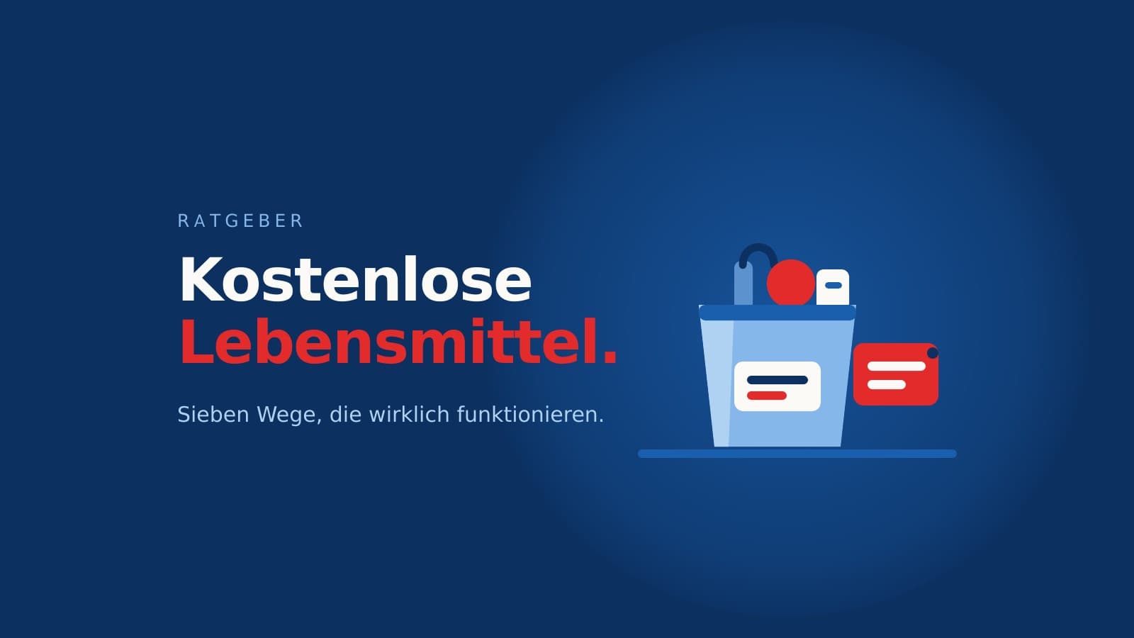 Illustration einer Einkaufstüte mit Lebensmitteln vor dunkelblauem Hintergrund