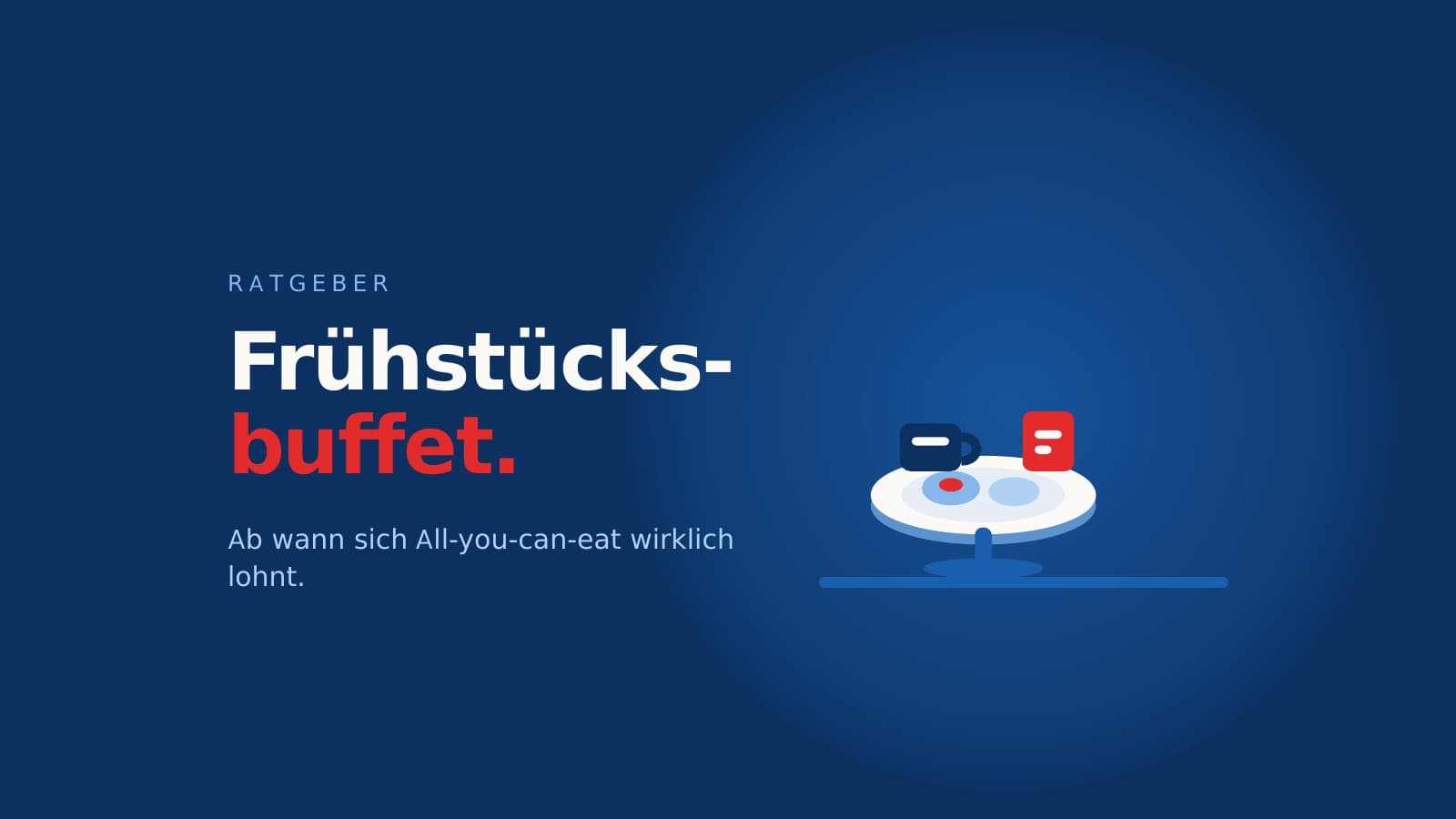 Illustration eines gedeckten Frühstückstisches vor dunkelblauem Hintergrund