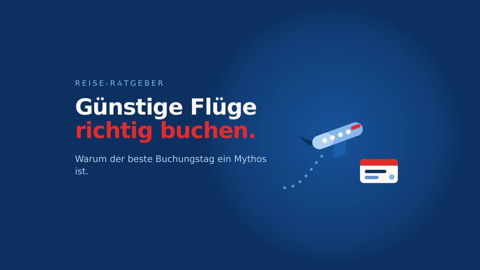 Illustration eines Flugzeugs mit Kreditkarte vor dunkelblauem Hintergrund